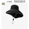 1pc Unisex Outdoor Sun Hat with Ponytail Hole for Summer Uv Protection,Fashion Wide Brim Shawl Bucket Hat for Outdoor Activities