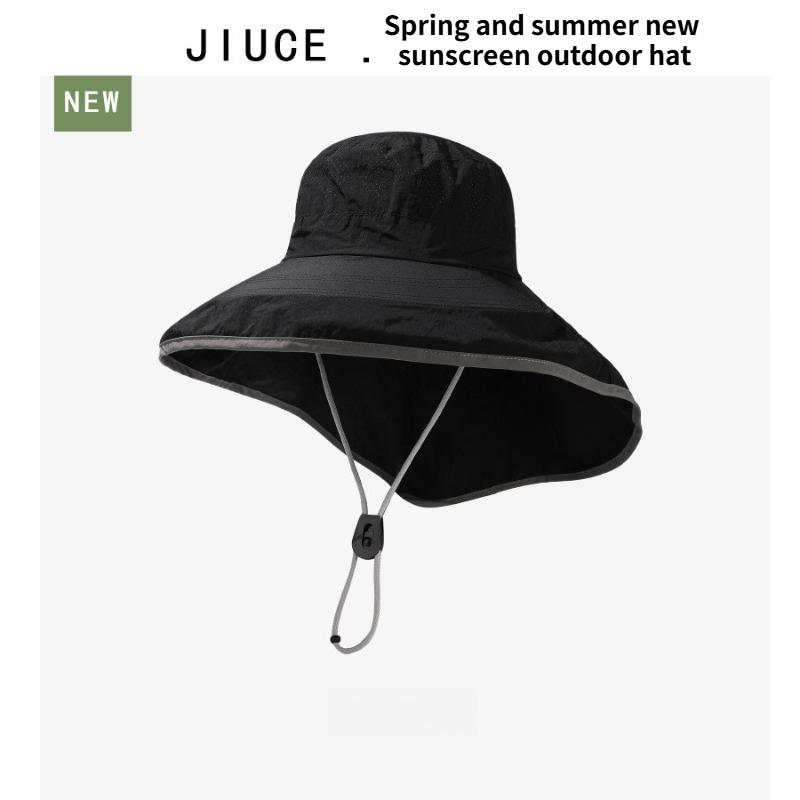 

1pc Unisex Outdoor Sun Hat with Ponytail Hole for Summer Uv Protection,Fashion Wide Brim Shawl Bucket Hat for Outdoor Activities One Size