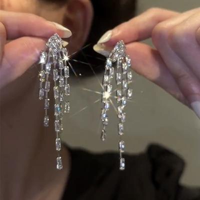Zircon Arrow Jellyfish Tassel Earrings Fashion Exquisite Light Luxury Premium Earrings Simple Cold Wind Earrings
