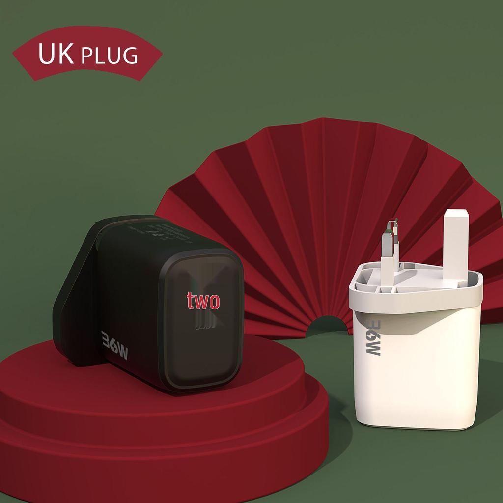 Dual USB 36W Mobile Phone Charger - 5V/2A Adapter for EU/US/UK Standards