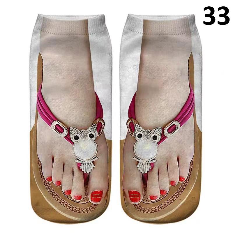 Uformelle flip-flops mønster tøfler sandaler korte sokker mannskap strømper lave ankelsokker