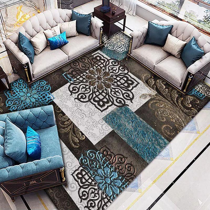 New Chinese Carpet Living Room Chinese Style Household Anti-Skid Bedroom Bedside Study Floor Mat Tea Table Blanket