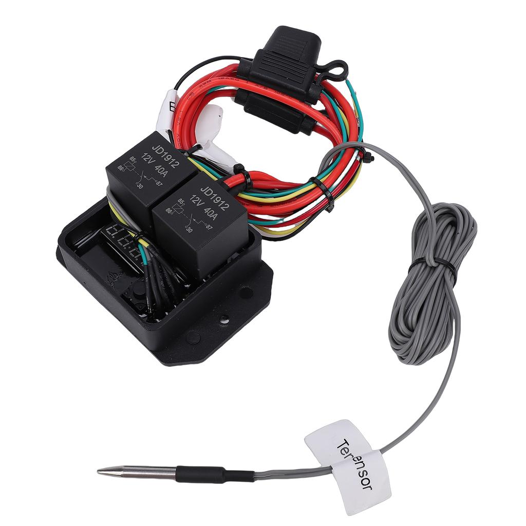Digital Radiator Fan Controller Switch Kit DC0444 LED Real Time Display 104 230 degrees F Electric Radiator Fan Switch