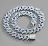 14 MM European and American Hip Hop Full Diamond Rhombus Cuban Chain Men's Necklace