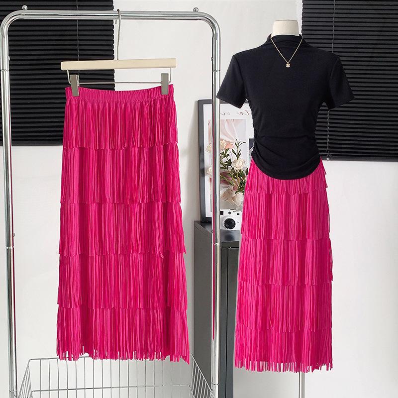 Retro Layered Tassel Skirt: Cross-Border Drape & Dynamic Style