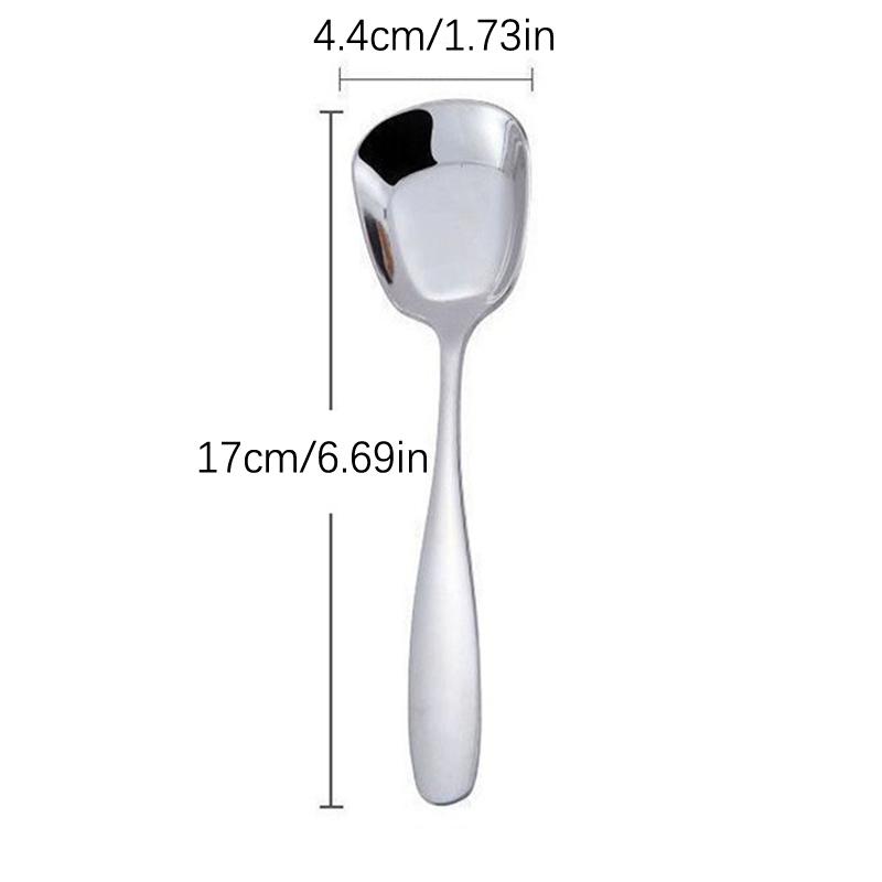 17Cm Soup Spoon Stainless Steel Big Head Round Spoon Long Handle Stirring Dessert Spoon Home Kitchen Gadget Restaurant Accessory