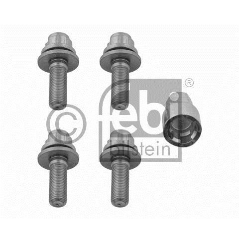 Jeu de 4 vis antivols de roue auto, plats 12x1,25x34 Febi 27053