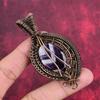 Chevron Amethyst Pendant Copper Wire Wrapped Pendant Natural Gemstone Pendant Copper Wire Wrap Jewelry Gifts for Her Handmade Dainty Pendant