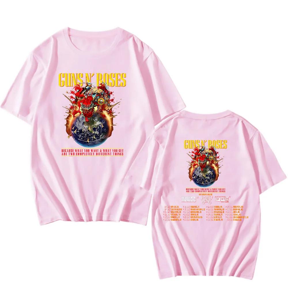 Guns N Roses 2025 Tour T-Shirts for WOMEN Summer Print Short Sleeve Tees O-Neck High Quality Tops Streetwear Hip Hop