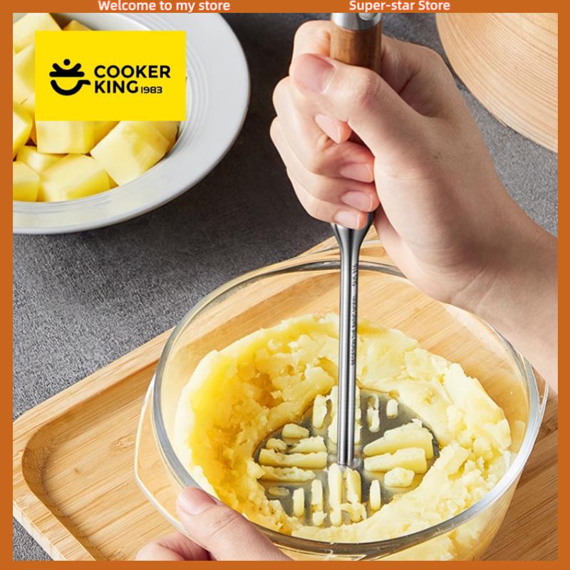 COOKER KING Ruční mačkač na brambory Odolný lis na brambory Kuchyňský mačkač na zeleninu s protiskluzovou rukojetí Odšťavňovač na ovoce Kuchyňské pomůcky