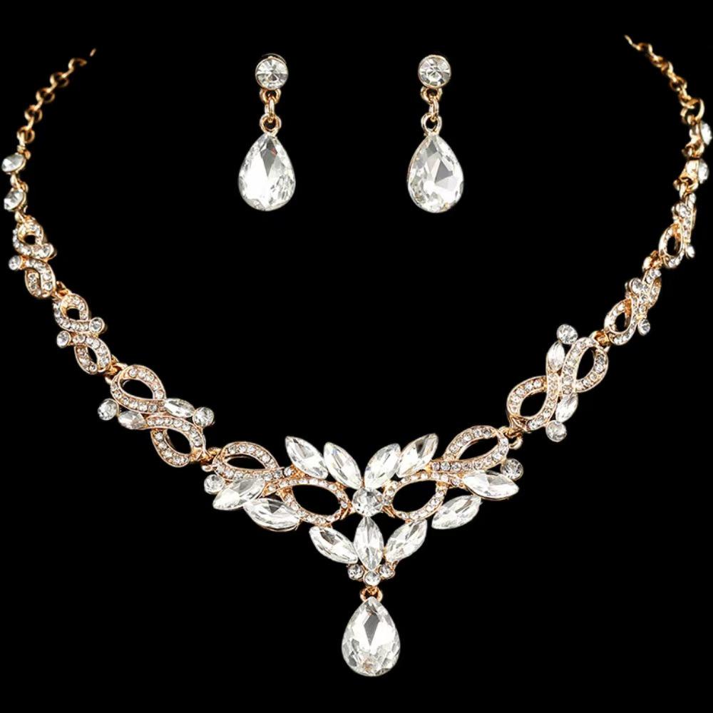 

Элегантный европейский и американский свадебный набор ожерелий - Свадебные ювелирные аксессуары из двух частей