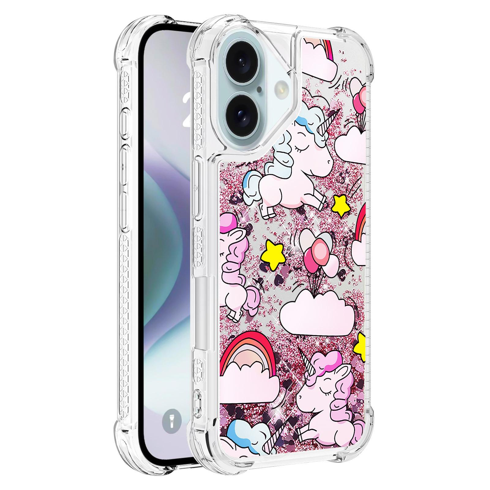 

For iPhone 16 TPU Case with Quicksand and Pattern Printed