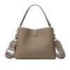 Womens Genuine Leather Shoulder Bag Medium Size Water Bucket Style Crossbody Urban Minimalist Design