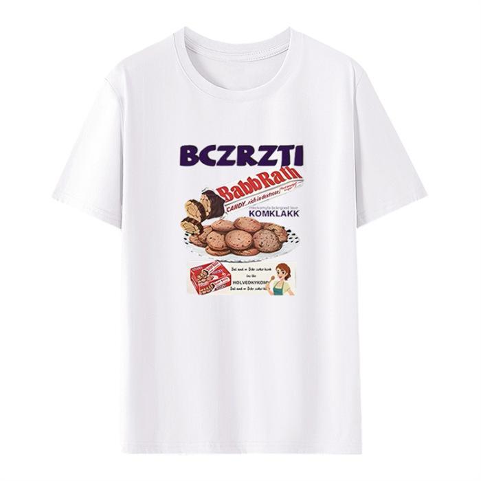 

Cotton short-sleeved t-shirt women s 2025 summer new large size loose and versatile casual design printed top S