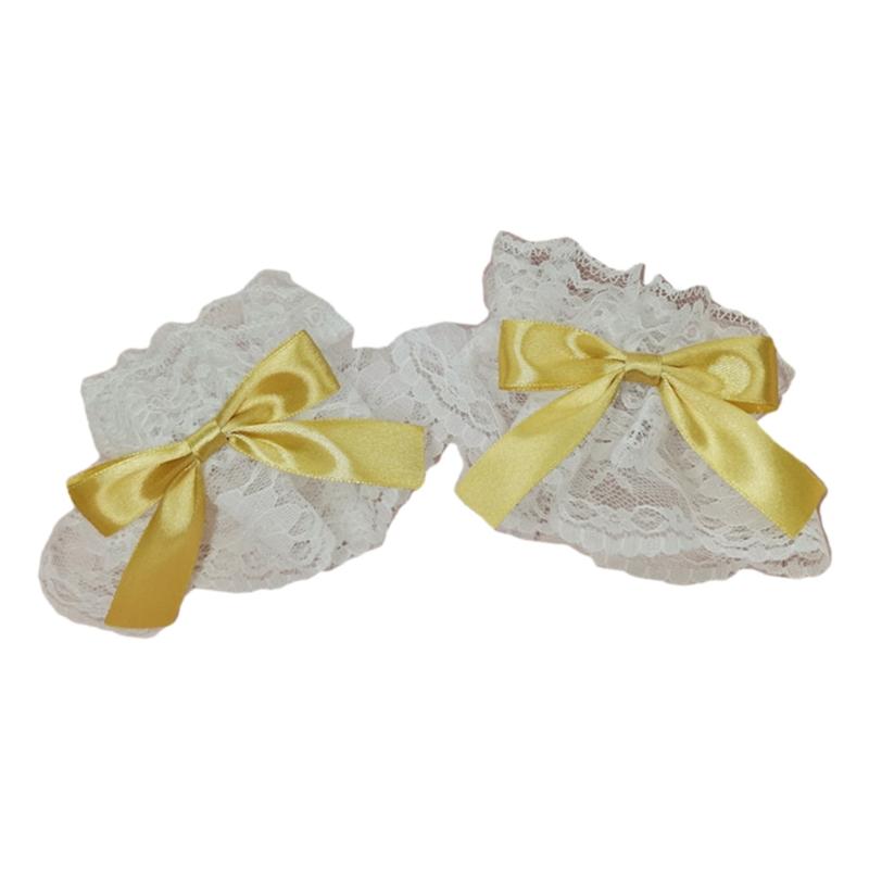 Dark Gothic Lolita Handfesseln Süße Satinschleife Rüschen Blumenspitze Tüll Armband Armband Japanischen Anime Maid Cosplay E56F