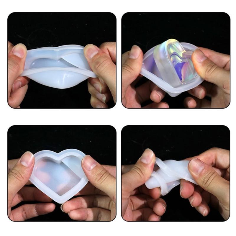 Kartvizitlik Reçine Kalıp Isim Kartı Ekran Standı silikon kalıp Kalp Masaüstü Süsler Kalıp Ofis-Ev Dekor için