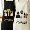 Unisex Printed Cooking Apron, Polyester Lightweight Work Apron with Big Pocket for Home Kitchen Restaurant Bakery