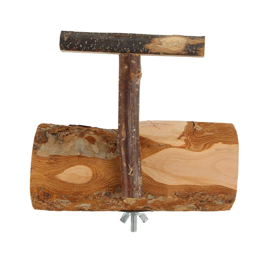 Parrot Stand Feeding Bowl Wooden Parrot Cage Feeder Cups with Standing Stick Bird Cage Accessories