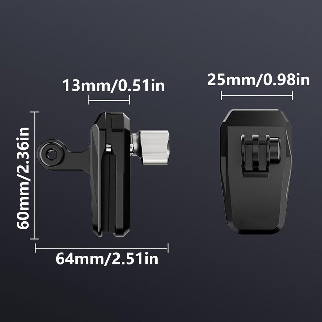 Motorcycle Windshield Clip for Action 4/Action 5/Pocket 3 Camera Clamp Aluminum Silicone Cushion Motorcycle Windshield