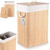 Beige bamboo laundry basket 70 l