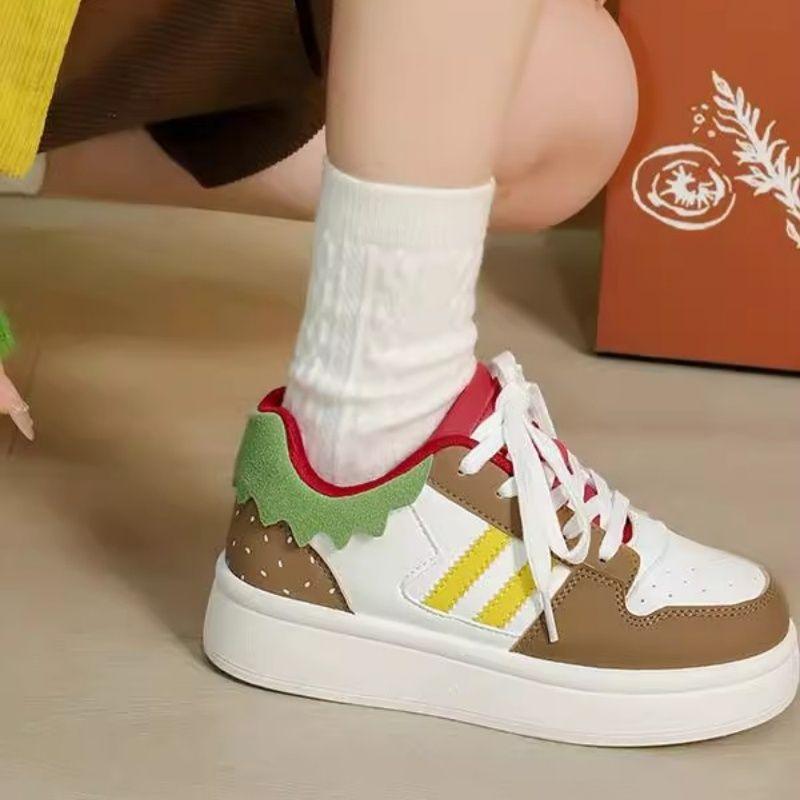 Student burger shoes board shoes women's autumn and winter new niche platform shoes high street women's shoes casual bread shoes
