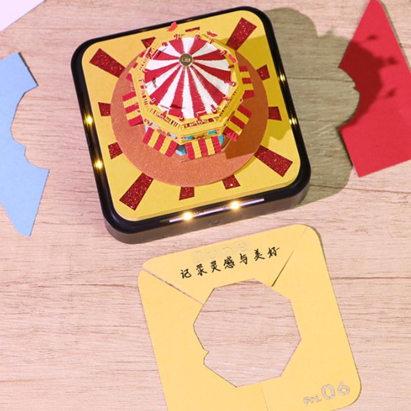 2026 Desk Calendar With Led Light Circus Panorama 3D Tear-Away Calendar Paper Carving Art Memo Pad Notepad Gift Home Decoration