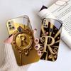 Gorgeous letter gold "R" For Samsung A 31 32 A33 A34 35 14 A15 13 16 25 26 50 52 53 54 55 56 70 71 72 73 Golden glass phone case