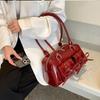 Fashion Underarm Bag Bowknot Armpit Bag Shoulder Bags Handbag Solid Color PU Leather Bag for Travel