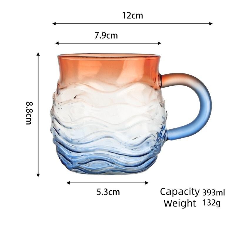 Colorful Stacked Books Shaped Glass Mug, Hand-Painted Stained Glass Style Coffee Cup