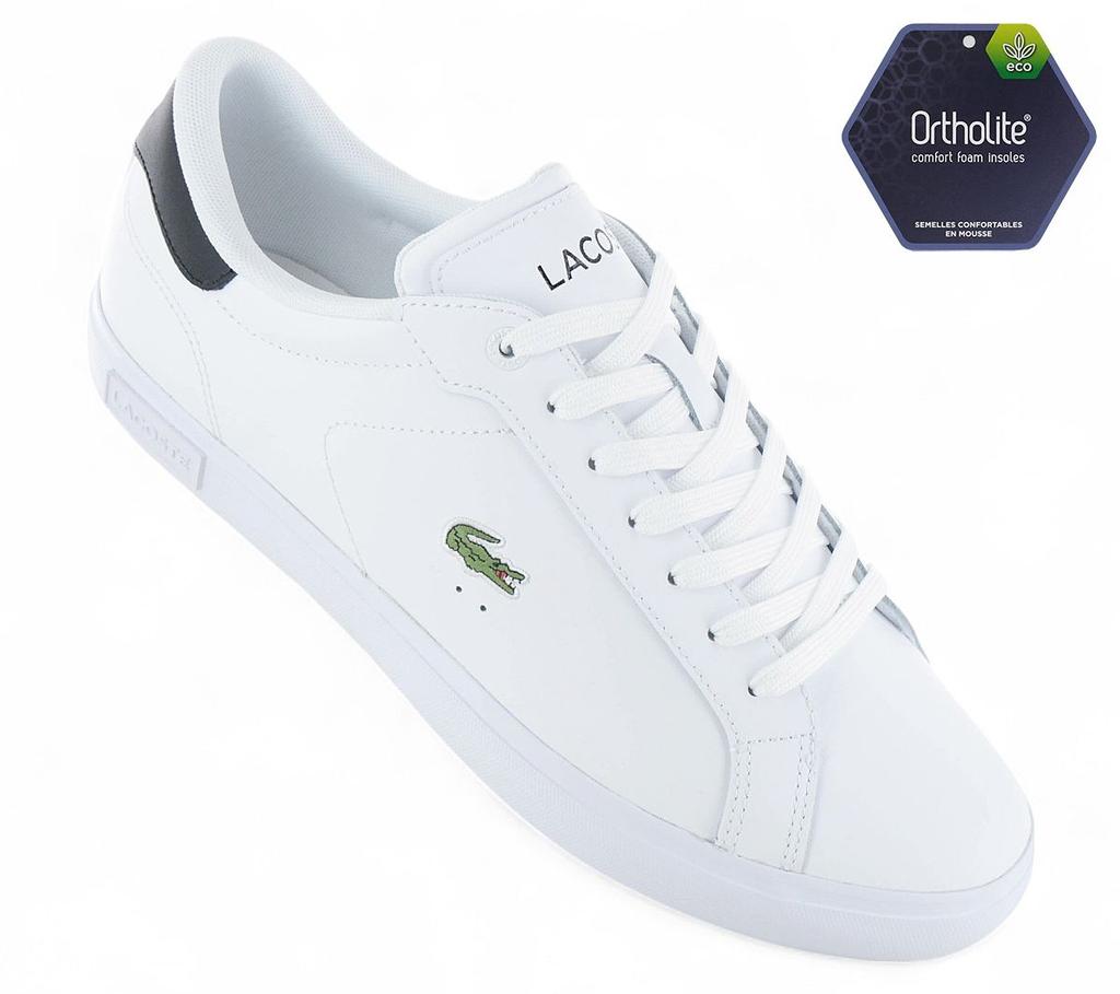 LACOSTE Powercourt 125 - Herren Sneakers Schuhe Leder Weiß 749SMA0081147 ORIGINAL