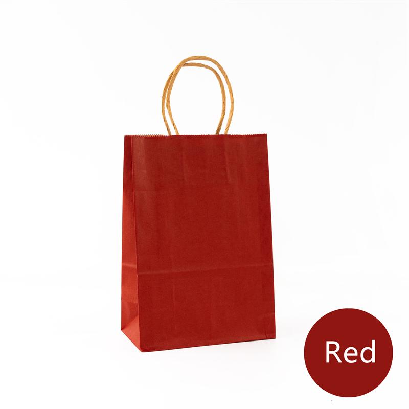 StoBag, Colorful Kraft Paper Gift Bag, Solid Color, for packing Goodies takeaway, birthday, wedding, Eco-Friendly, 12/30pcs