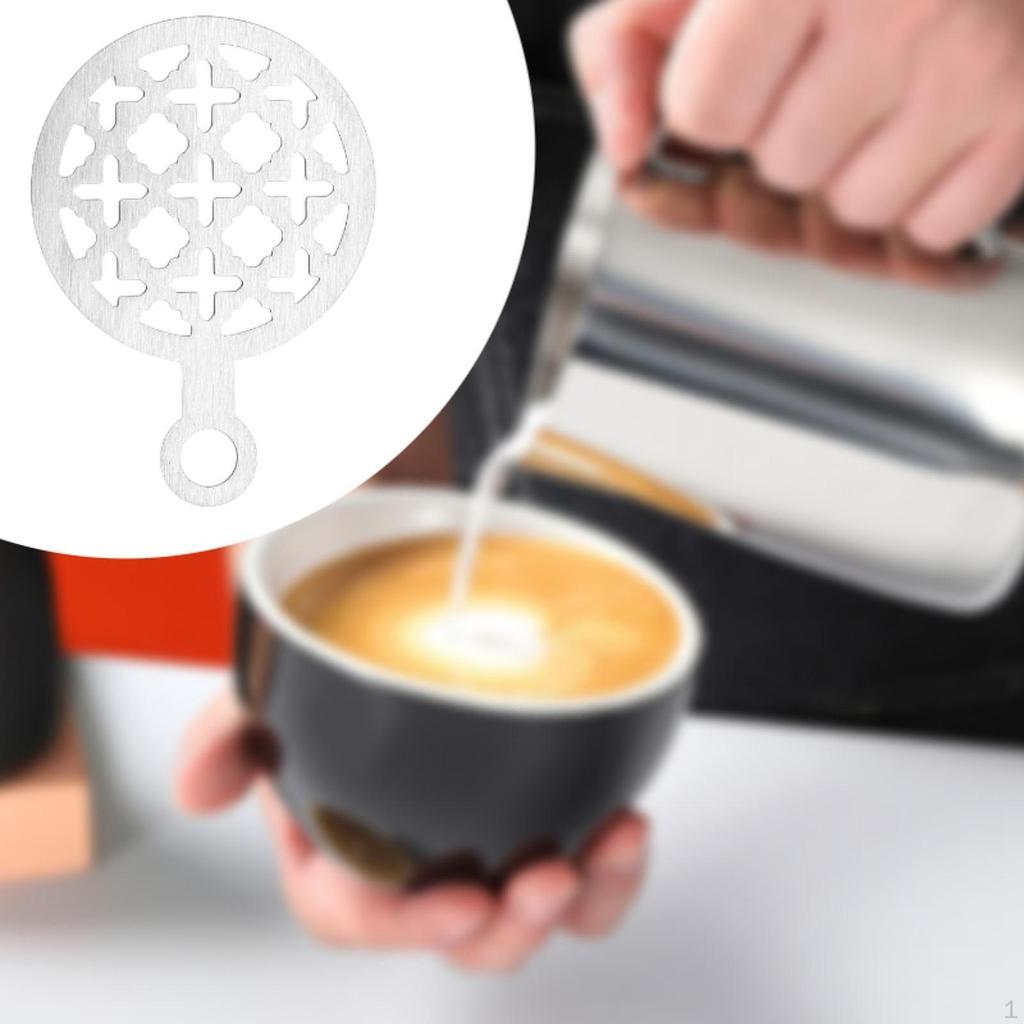 Decoração de Café Estêncil para Estampar Bolo Reutilizável Artesanato DIY Florescente para Assar