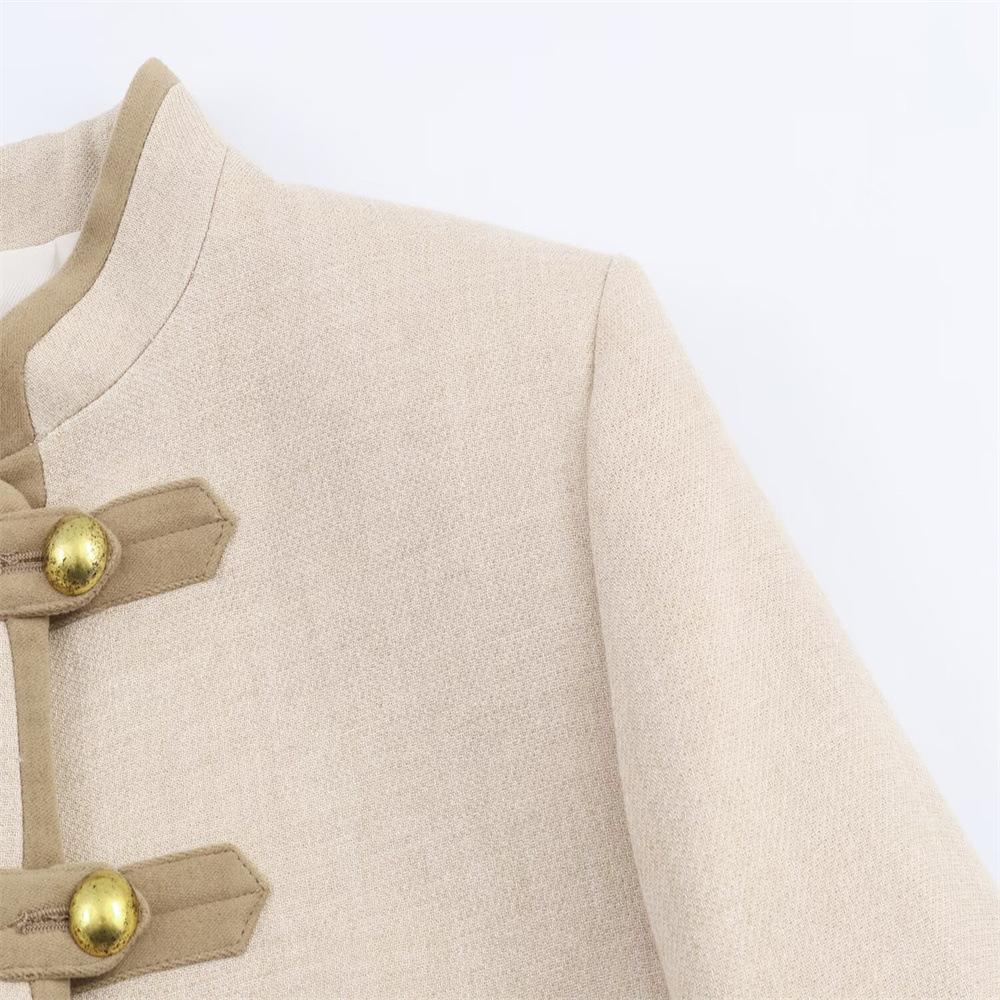Foreign trade women's clothing spring new fashion temperament retro style versatile long-sleeved short jacket