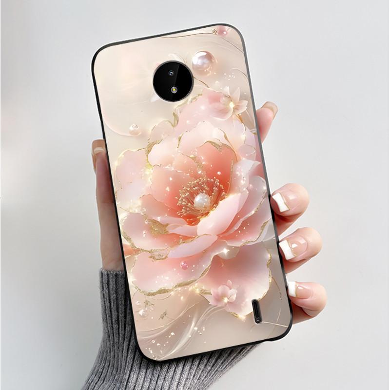 For Nokia C10 C20 C20 Plus Phone Case Luxury Fashion Butterfly Flowers Black Soft TPU Full Protective Cover For NokiaC10 Casing