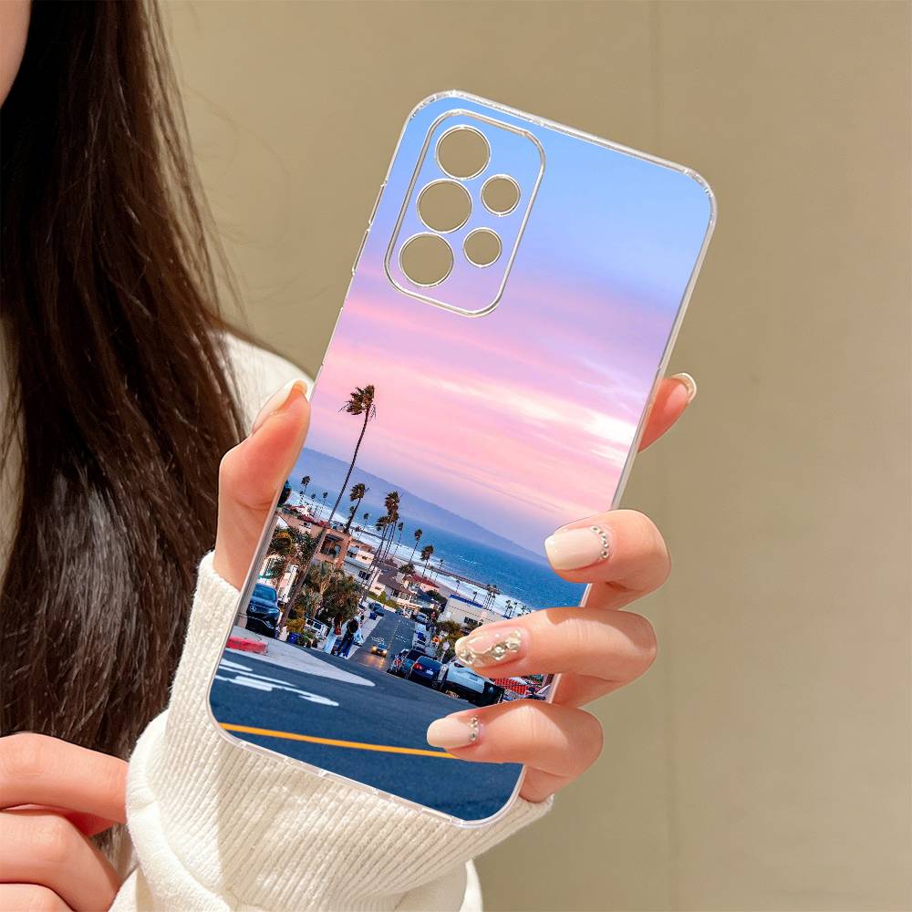 

Sunset Phone Case Transparent Silicone Soft For Samsung S25,S24,S21,S22,S23,S30,Ultra,S20,Plus,Fe Samsung S21Ultra