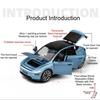 1:24 Model Y Robotaxi Miniature Model Toy Cars Alloy Diecast Front Wheel Steering Shock Absorption Doors Opened Ornament Vehicle