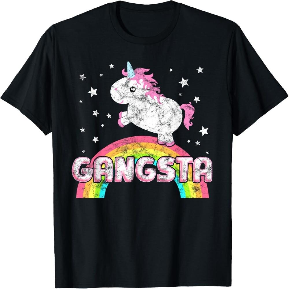 Funny Ironic Cool Unicorn Gangsta Rap Music Festival T-Shirt T-Shirt XXXXXL чёрный