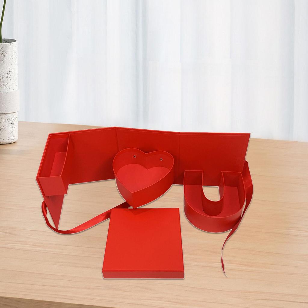 Empty Flower Gift Box Elegant Cardboard Letter Shaped DIY Decorations Gift Packaging for Anniversary Celebrations Parties