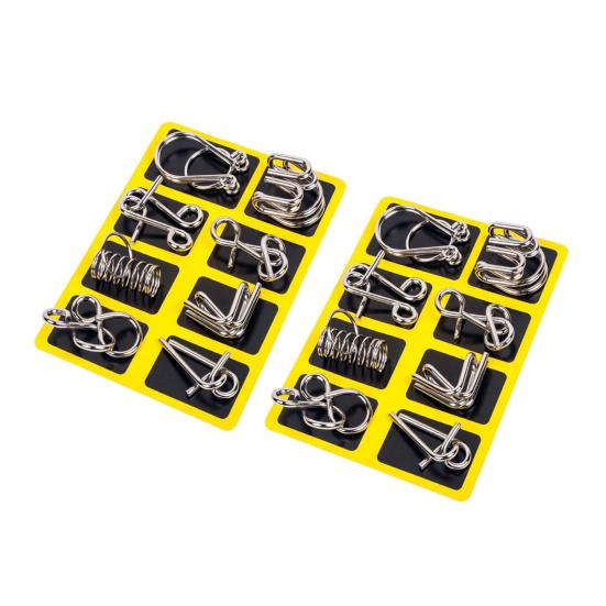 16/24Pcs/Set Metal Puzzle Ring Brain Teaser 3D Interlocking Wire Puzzle Challenging Game Kids Adults Mind Logic IQ Test Educational Unlock Interlock