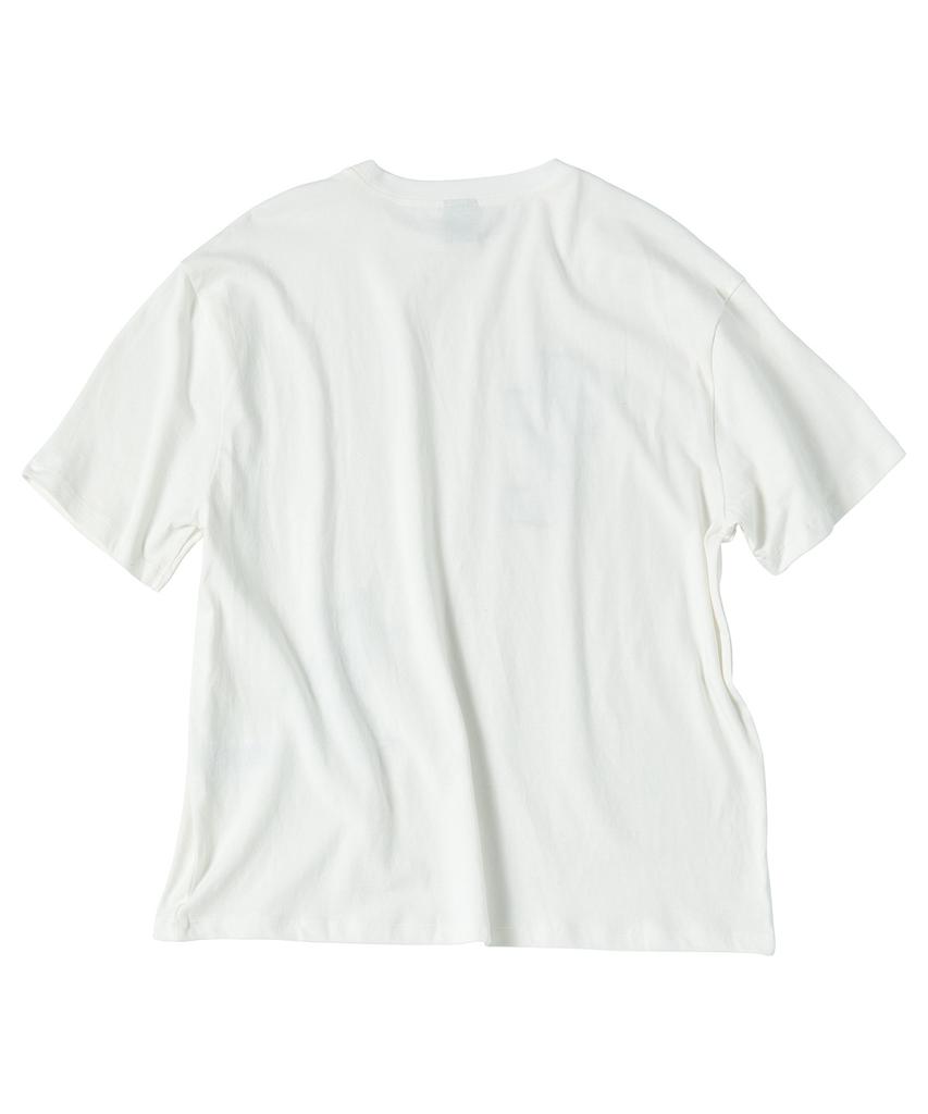TRAVEL Melting Check Applique Short Sleeve T-Shirt White