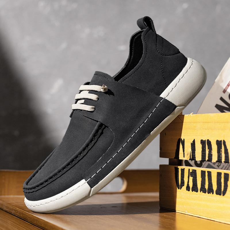 Fashion Fashion Suede Leather Men's Walking Shoes Non-slip Simple Casual Shoes Classic Male Outdoor Footwear Men New Design Driving Shoe