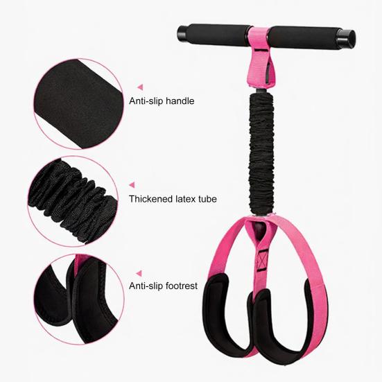 Pedal Resistance Band with Handle Yoga Sit-up Exerciser Pull Rope Men Women Abdomen Waist Arm Leg Core Training Workout Equipment