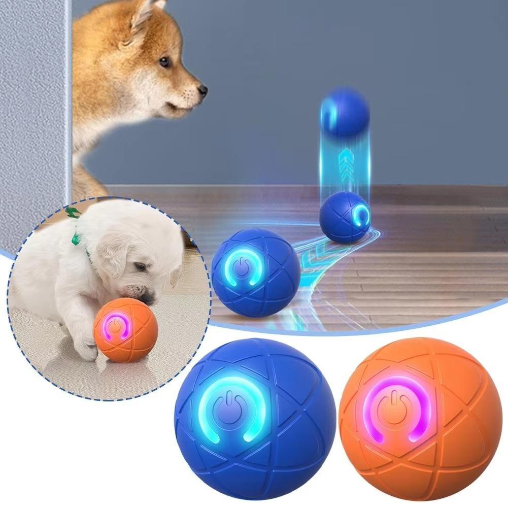 Pet Toy Ball Automatic Moving Dog Toy Ball Smart USB Jumping Rotating Electronic Interactive Dog Chew Toy Ball for Puppy Product