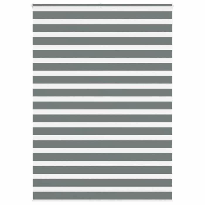 VidaXL Store Zèbre Gris Foncé Largeur Du Tissu 150,9 Cm Polyester, Store Enrouleur Zébré, Store Zébré Pour Fenêtre, Store 4014168