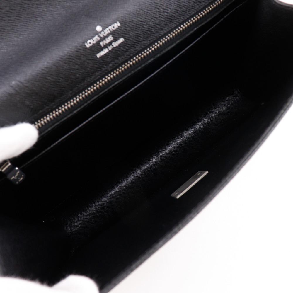 LOUIS VUITTON Selenga Business Bag M30782 Aldoise black Taiga mens Used