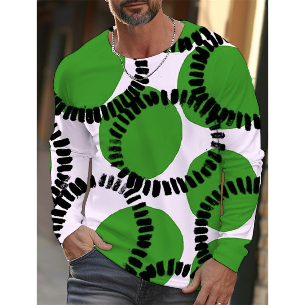 Simple Men's Sports Quick-drying Long-sleeved T-shirt 3D Printing New Sports Men's Autumn Casual Round Neck Men's Clothing Tops