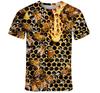 Funny Honey Bee Graphics T-Shirts Summer Fashion Short Sleeve Animal 3D Printed Loose Casual Harajuku Men's T-shirts