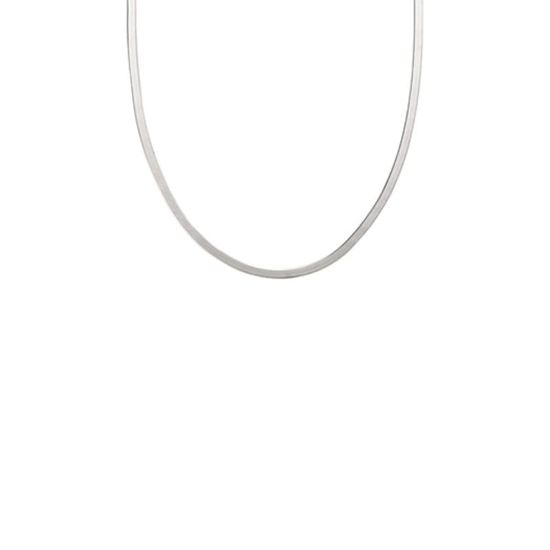 Tirr Lirr Tizen Maximize Snake Chain Silver White Necklace TNDSVW14044M