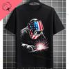 UnisexS Welder Graphic TShirt  God Guides My Hands Fashion Shortsleeve Pure Cotton Oneck Casual Humor Style Tshirt