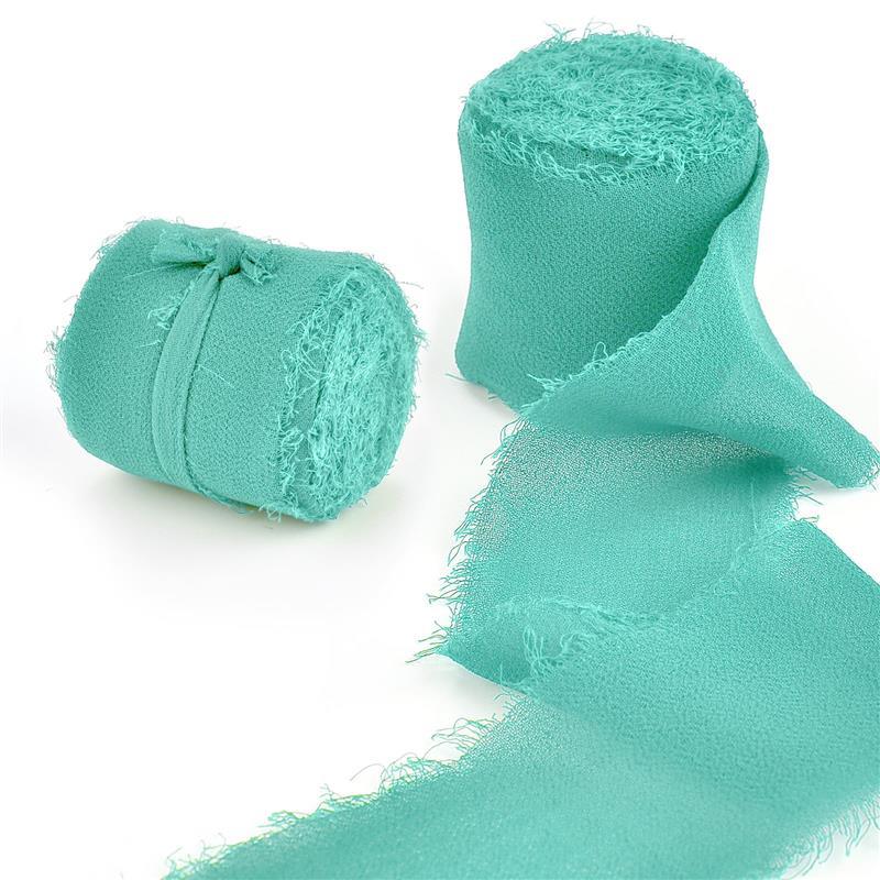 5M Handgefertigtes Ausgefranstes Satin Chiffon Seidenband Für Hochzeitseinladung Verpackung Sträuße Geburtstagsfeier Dekorationen Geschenke